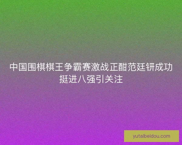 中国围棋棋王争霸赛激战正酣范廷钘成功挺进八强引关注